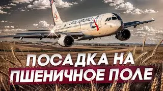 Посадка на пшеничное поле "Уральских авиалиний". 12 сентября 2023 года. Пшеница.