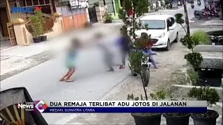 Aksi Dua Remaja di Sumut Adu Jotos di Jalan Raya Terekam CCTV 