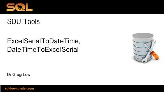 SDU Tools 151 Converting datetime values between Excel and SQL Server