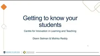 Part 1: Getting to know your students