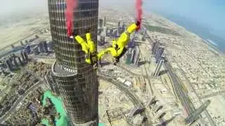 Burj Khalifa Pinnacle BASE Jump   4K