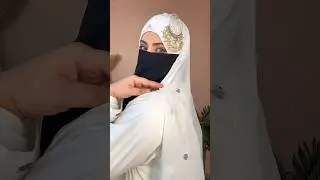 Bridal Niqab Tutorial Using Hand embroidered Hijab from Instagram page @zaibaya._ #bridalniqab