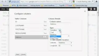 Specifying the location column in Google Fusion Tables.avi