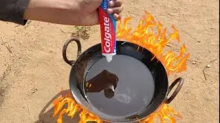 O QUE ACONTECE SE FRITAR PASTA DE DENTE? - experimento