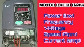 How to install invt drive || मोटर नेमप्लेट डेटा कैसे डाले || How to add motor name plate data
