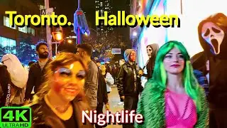 【4K】TORONTO BIGGEST HALLOWEEN PARTY ON CHURCH STREET | TORONTO HALLOWEEN NIGHTLIFE