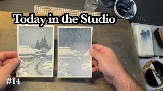 Printing a Hasui Woodblock Print: Snow Village #mokuhanga #woodblockprinting #printmaking