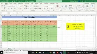 What is the use of $ symbol in Excel??   