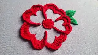 Very very beautiful hand embroidery flower stitching||Creative Crafts