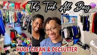 HUGE CLEAN, DECLUTTER & ORGANIZE WITH ME & JUJU | KIDS CLOSET/ROOM TRANSFORMATION