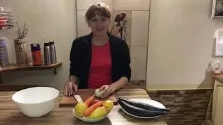 Скумбрия на овощной подушке