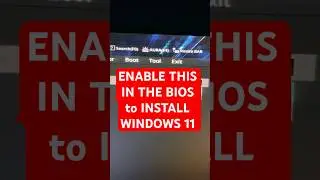 Enable this in BIOS to Install Windows 11 