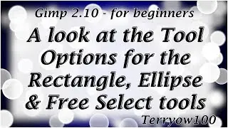 Tool options for the rectangle, ellipse and free select tool gimp 2 10