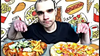 МУКБАНГ ДОДО ПИЦЦА / PIZZA - БУРГЕР / ГРЕЧЕСКИЙ САЛАТ / КАРТОШКА ФРИ / КУРИЦА / EATING ASMR Mukbang