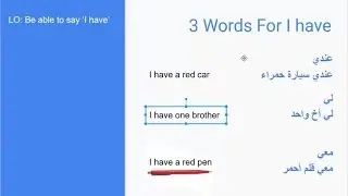 Arabic Conversation - How To Say 'I have' in  Arabic