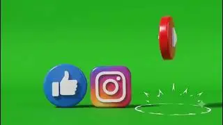Social media icon greenscreen video 