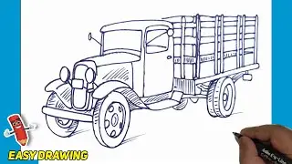 How To Draw A Vintage Truck #trending #viral | Easy Drawings | Magic Drawings #transport #truck