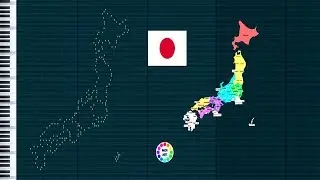 Musical map of Japan -  midi art [drawing]