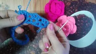 Розы крючком.