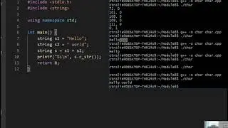 CS 174 Module 8 Part 2: Null Terminators / The C++ String