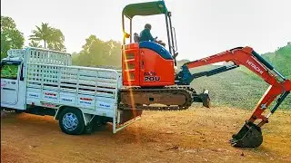 Early Morning in Mini Excavator Loading on Truck | TATA Hitachi Zaxis 20U | JcbBackhoes