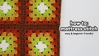 How to Join with an INVISIBLE SEAM! | Crochet Mattress Stitch | Ashten Stitches