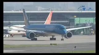 Vietnam airlines TAXI AND TAKEOFF from DELHI 4K