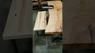 Finishing an ash bench that I made to match a live edge slab. 