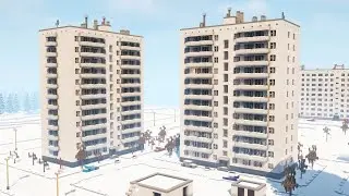Панельный дом в майнкрафте ( 12 этажей )
