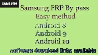 Samsung FRP bypass Android 8/9/10 Easy method