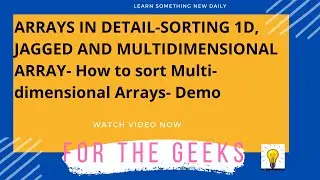 How to sort Multidimensional Arrays (Rectangular Arrays)