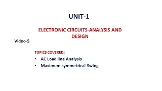 AC Load Line Analysis & Maximum Symmetrical Swing | ECAD | ECA | JNTUA R-19 | Unit-1-5