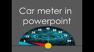 Car meter with moving needle in powerpoint. By: All At Sixty