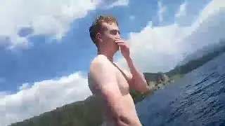 lad attempts to jump off boat into the sea but slips and falls off | CONTENTbible