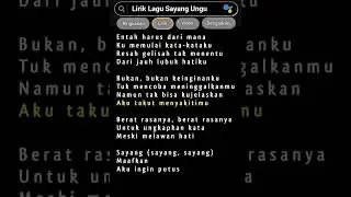 Lirik Lagu Sayang Ungu#liriklagu #karaoke