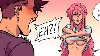 Cute girlfriend steals boyfriend shirt (Comic Dub)