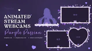 Purple Passion Heart Webcam Frame | Animated Overlays for VTubers & Streamers 💖