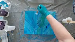 #186-2 Покрываю холст смолой