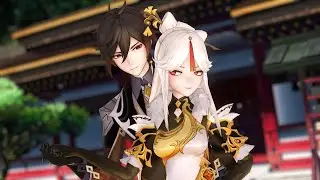 【Genshin Impact】Zhongli flirts with Ningguang ♥ (Zhongli x Ningguang)【60fps】