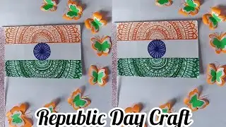 Republic Day 🇮🇳🇮🇳 #craft #origami #indianflag #diy #mandalaart #republicday #diycrafts #butterfly