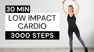 30 Min 🔥 3000 Steps 🔥 Low Impact (No Jumping) Cardio with Post Workout Stretch