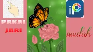 Cara menggambar kupu-kupu yang hinggap di bunga di aplikasi Ibis Paint X