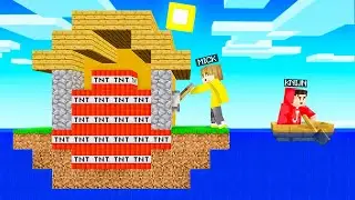 Ik TROLL Mijn VRIEND ZIJN EILAND Met TNT! (Minecraft)