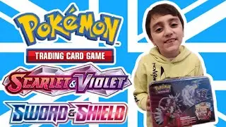 Unboxing Pokemon Cards Scarlet & Violet and Sword & Sheild Tin