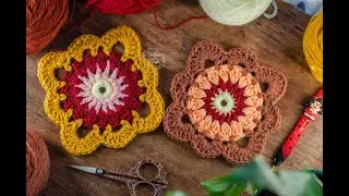 Flor en granny con ondas ( Técnicas y crochet)