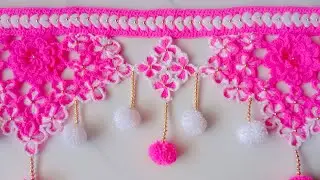 Elegant 💫 Stylish gate parda designer toran , jhalar design, #2025 crochet flower door hanging #diy