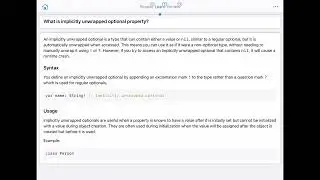 Swift: What is implicitly unwrapped optional property?