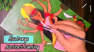 Durga Maa Abstract Painting || Abstract Painting for Beginners