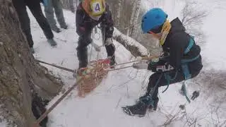 Этап спуск с легкопострадавшим, команда Эврика - 2