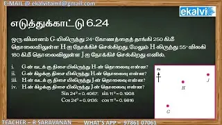Example 6.24 | Height and Distance in tamil | Trigonometry
